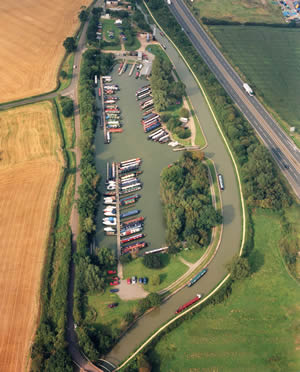 Aerial shot of Gayton Marina